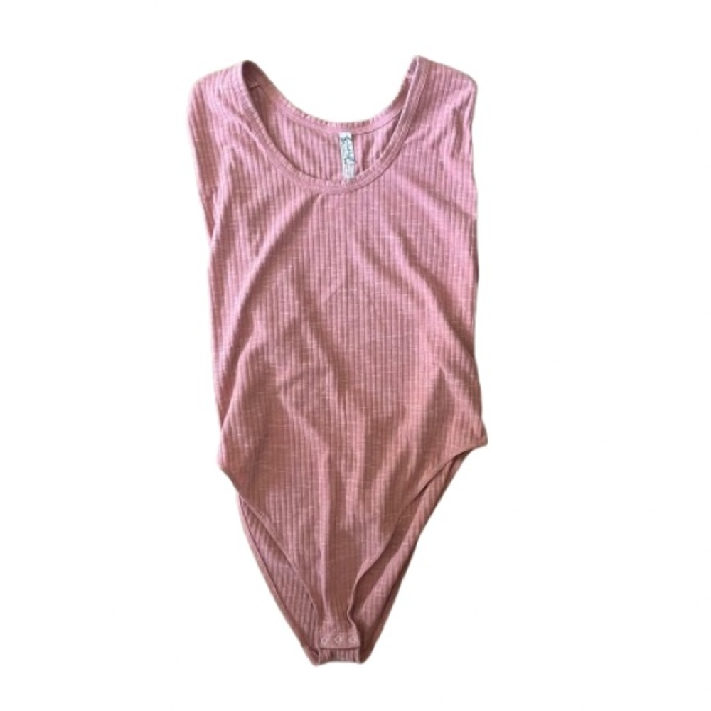 Free People Secret Sides Blush Pink Bodysuit - Picture 7 of 9